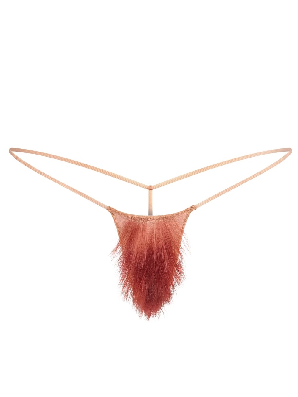 Skims Faux Hair Micro String Thong in Sienna Ginger Straight
